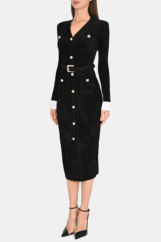 Приталенное платье SELF PORTRAIT  Черный Женский AW26099MB