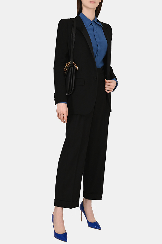 Брюки SAINT LAURENT  Черный Женский 691700 Y512W 1000