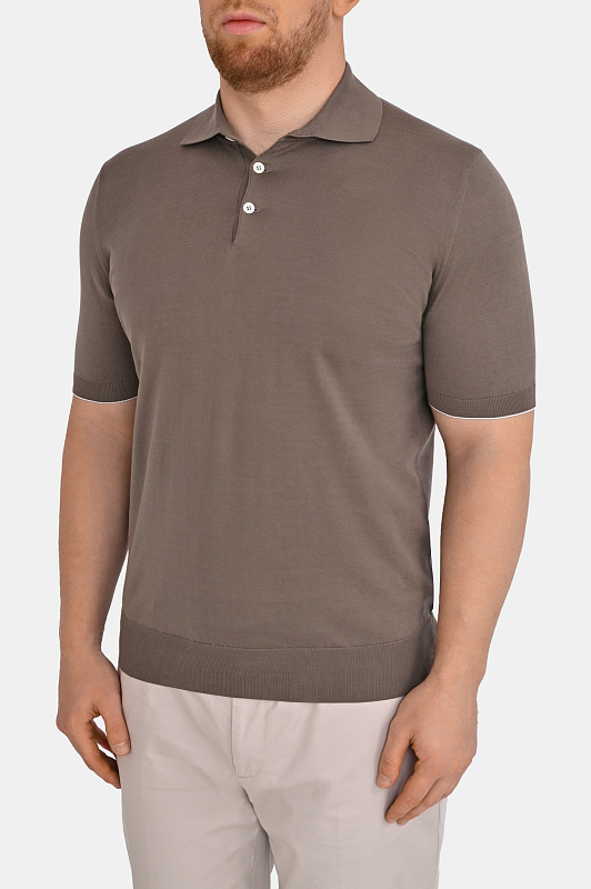 Поло BRUNELLO  CUCINELLI Какао Мужской M29800125