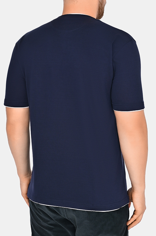 Базовая футболка ELEVENTY Темно-синий Мужской J75TSHJ01 TES0J296