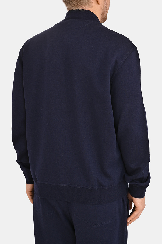 Трикотажный бомбер BRUNELLO  CUCINELLI Темно-синий Мужской MM8319072G