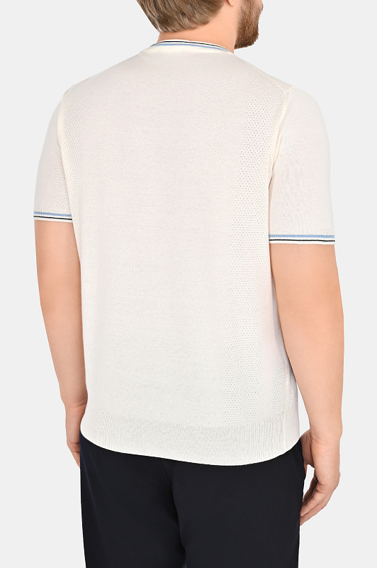 Джемпер из хлопка CANALI Молочный Мужской MK02057 C0719