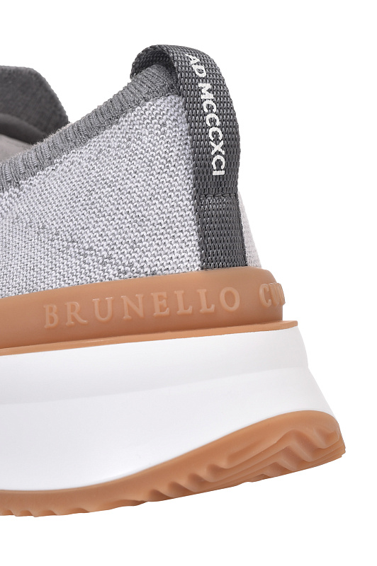 Кроссовки BRUNELLO  CUCINELLI Серый Мужской MZUKISO250