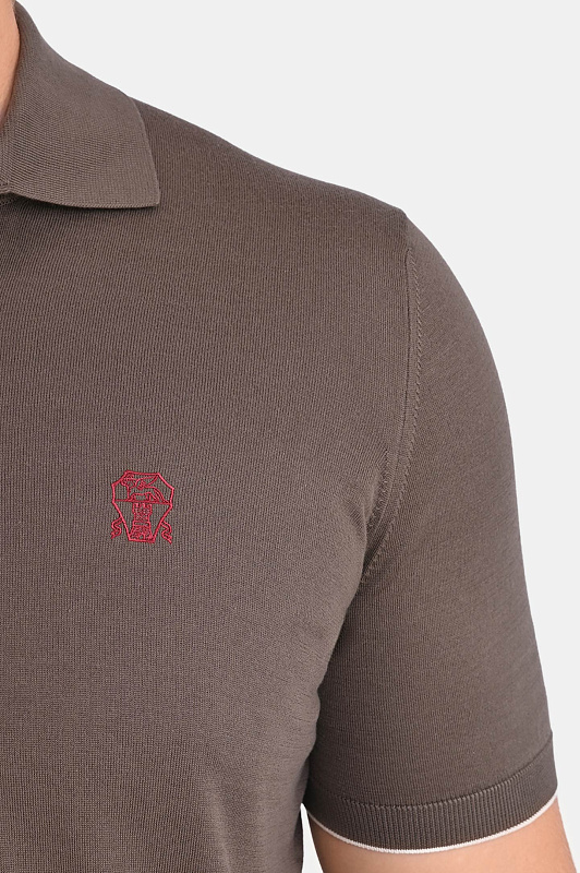 Поло BRUNELLO  CUCINELLI Коричневый Мужской M29800195