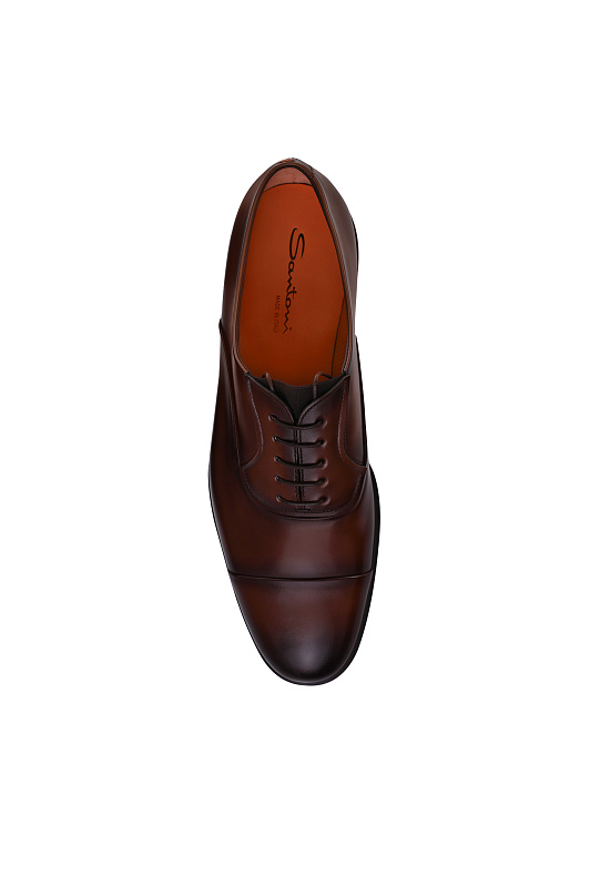 Классические оксфорды с мысом SANTONI Коричневый Мужской MGEG18957NEAXNTGT50
