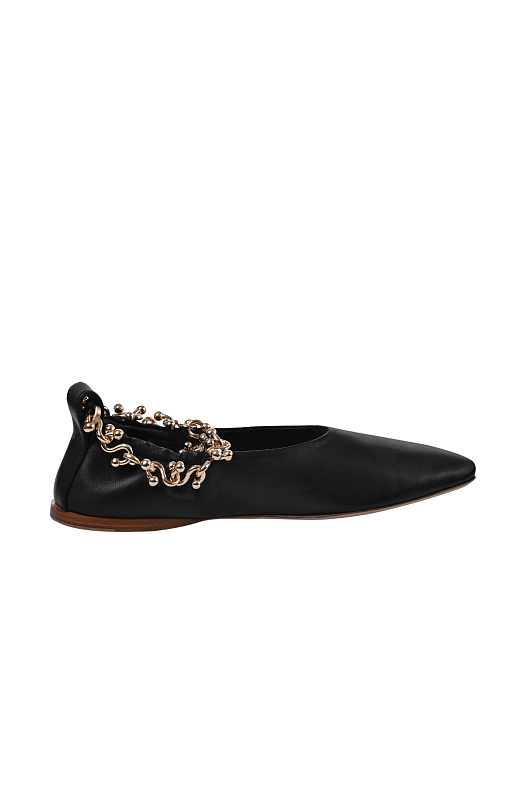 Кожаные балетки SPORTMAX Черный Женский SPXNURAGHE 2612521012600