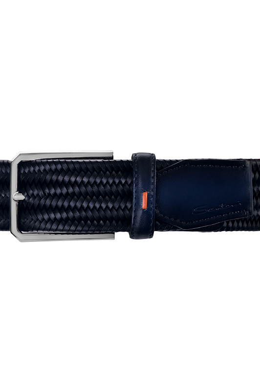 Плетеный ремень SANTONI Темно-синий Мужской CM35VC010B91EYPL