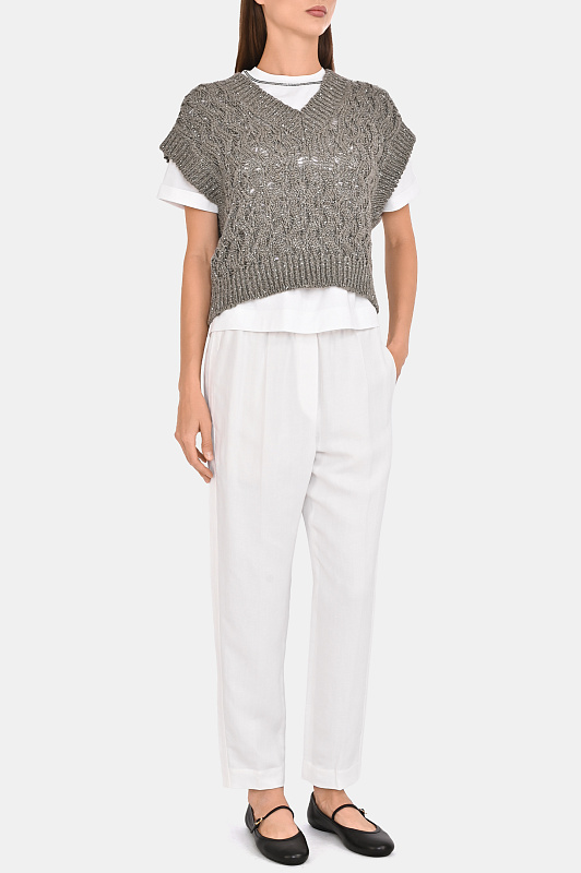 Брюки BRUNELLO  CUCINELLI Белый Женский MH126P7197