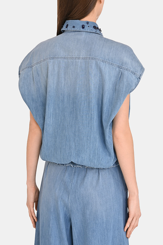 Топ FABIANA FILIPPI  Голубой Женский CAD275F598