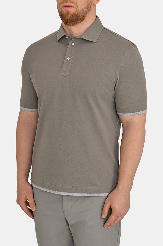 Поло BRUNELLO  CUCINELLI Оливковый Мужской ME8543966