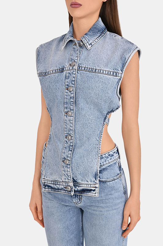 Джинсовая куртка SPORTMAX Голубой Женский SPSCLORO 2612041063600 Джинсовая куртка SPORTMAX Голубой Женский SPSCLORO 2612041063600
