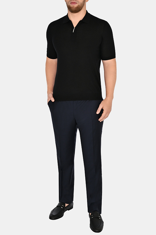 Поло из кашемира и шелка GRAN SASSO Черный Мужской P2024431661539
