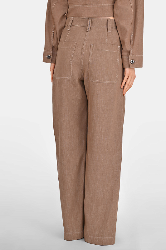 Брюки BRUNELLO  CUCINELLI Коричневый Женский MB125P5759