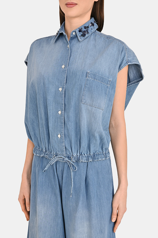 Топ FABIANA FILIPPI  Голубой Женский CAD275F598