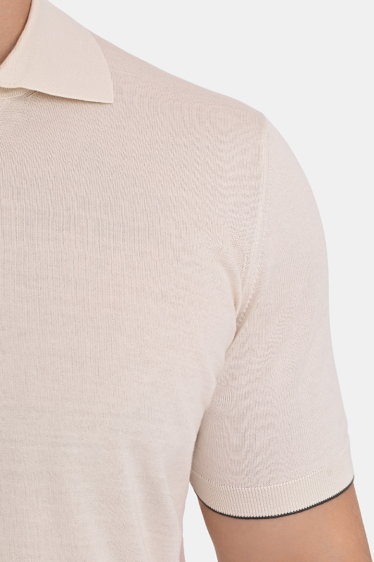 Поло BRUNELLO  CUCINELLI Молочный Мужской M29800125