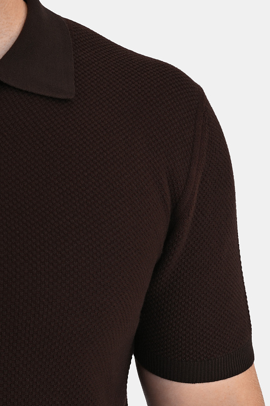 Поло CANALI Темно-коричневый Мужской C0127MK02461 Поло CANALI Темно-коричневый Мужской C0127MK02461