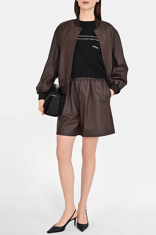 Шорты SIMONETTA  RAVIZZA Темно-коричневый Женский S06ST28L2TRS