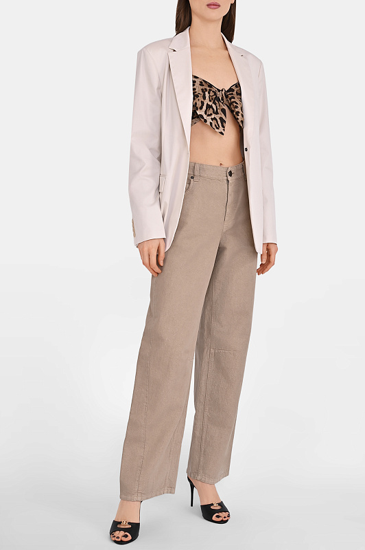 Топ DOLCE & GABBANA  Леопардовый Женский F74H5T HS5E3