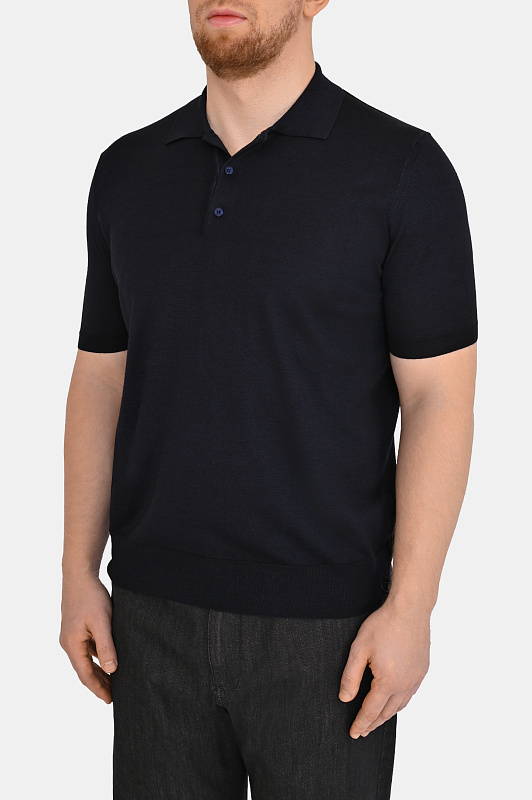 Поло CANALI Темно-синий Мужской C0127MX01165