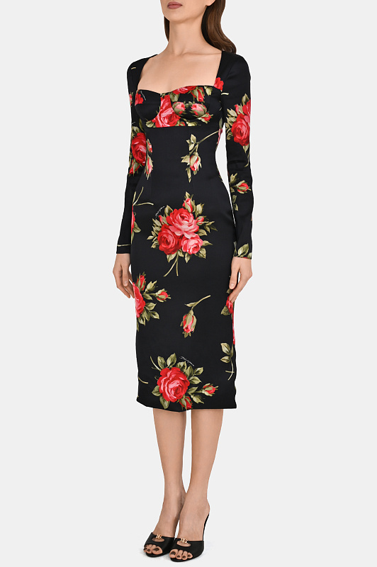 Платье DOLCE & GABBANA  Черный Женский F610FTFSICD