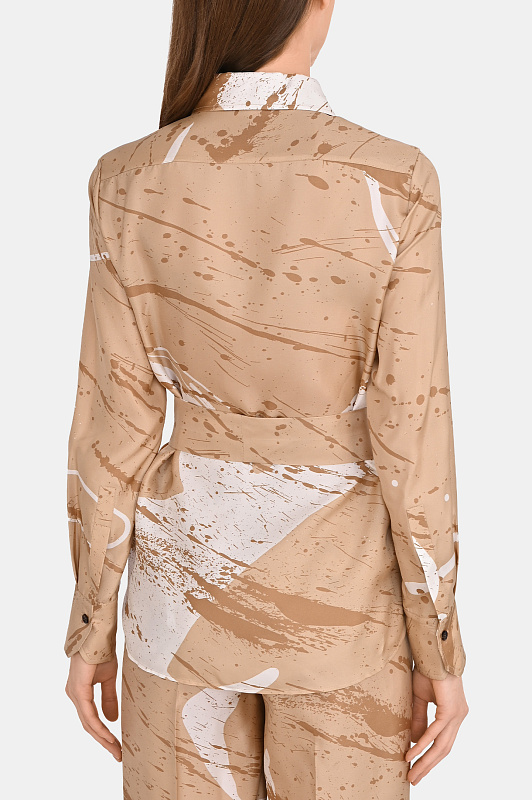 Блуза+пояс KITON Бежевый Женский D48407K0999G05000