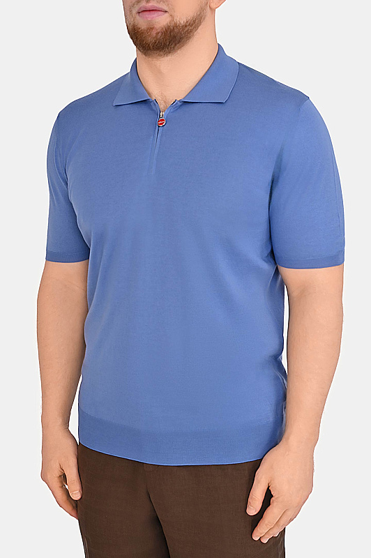 Поло KITON Голубой Мужской UMKX33Z624