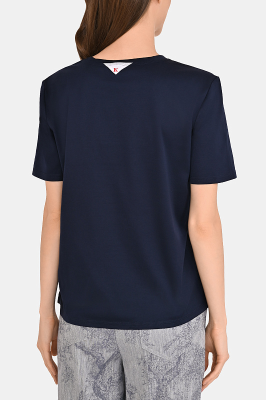 Футболка KITON Темно-синий Женский D61449H08051