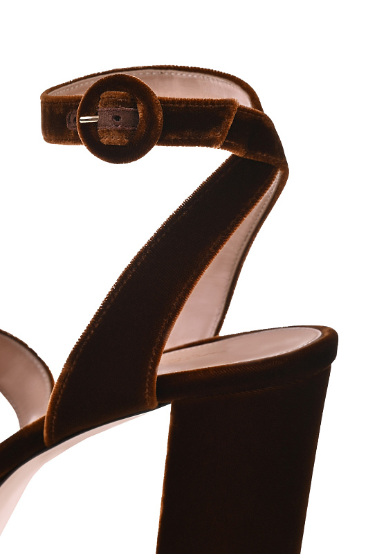 Босоножки GIANVITO ROSSI Темно-коричневый Женский G32621.70RIC.VELBROW