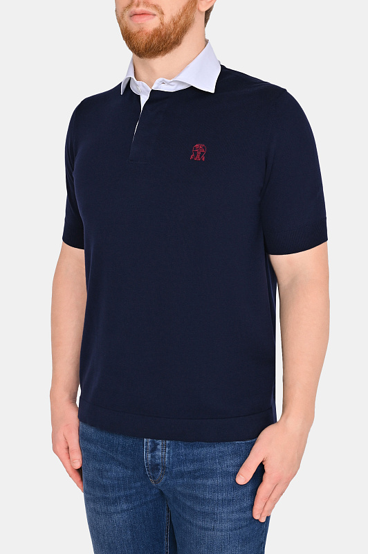 Поло BRUNELLO  CUCINELLI Синий Мужской M29201905