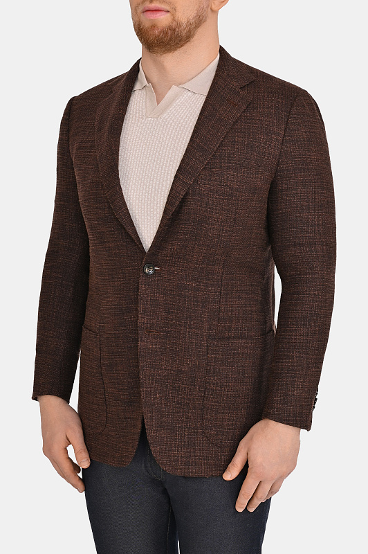 Пиджак KITON Темно-коричневый Мужской UG81K0627G12000