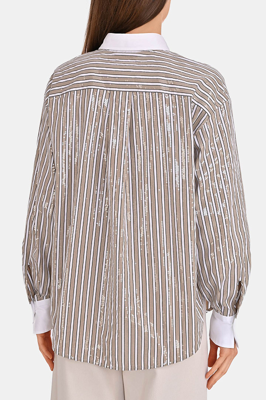 Рубашка BRUNELLO  CUCINELLI Бежевый Женский MH749MX306