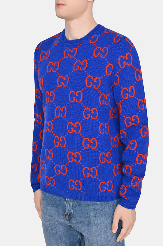 Свитер GUCCI Синий Мужской 674042 XKB3V