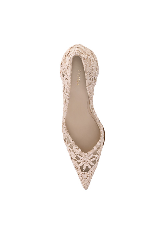 Кружевные туфли-лодочки LE SILLA  Светло-бежевый Женский 4262F090BXPPMAC24A 