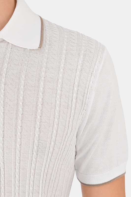 Поло-джемпер из хлопка PAL ZILERI Белый Мужской Y3M0U303---MM732