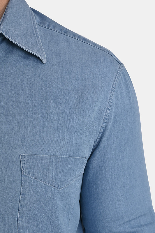 Рубашка BRUNELLO  CUCINELLI Голубой Мужской MR6830621