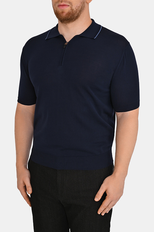 Поло CANALI Темно-синий Мужской C1165MK02460