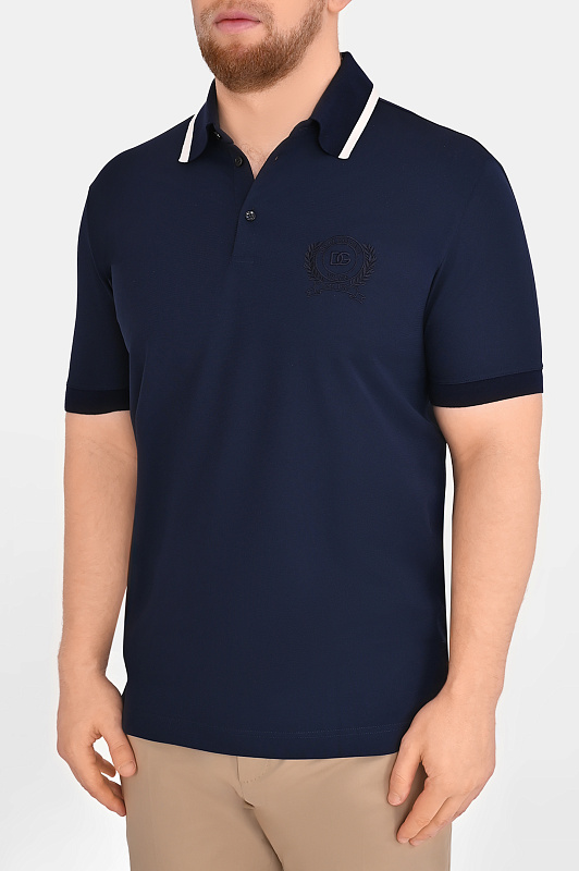 Поло DOLCE & GABBANA  Темно-синий Мужской G8SW8Z HU7WZ