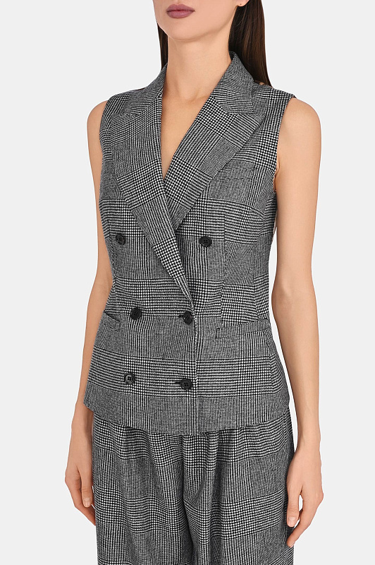Жилет DOLCE & GABBANA  Черно-белый Женский F794AT FQ2O5
