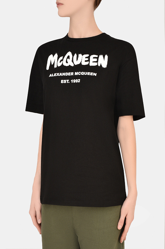 Футболка ALEXANDER MCQUEEN Белый Женский 668428 QZADK