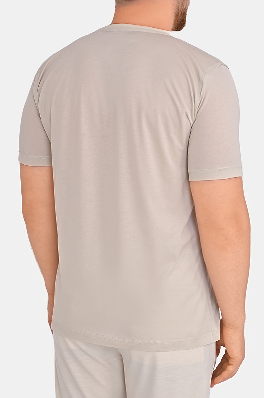 Хлопковая футболка KITON Молочный Мужской UMK1165A024 Хлопковая футболка KITON Молочный Мужской UMK1165A024