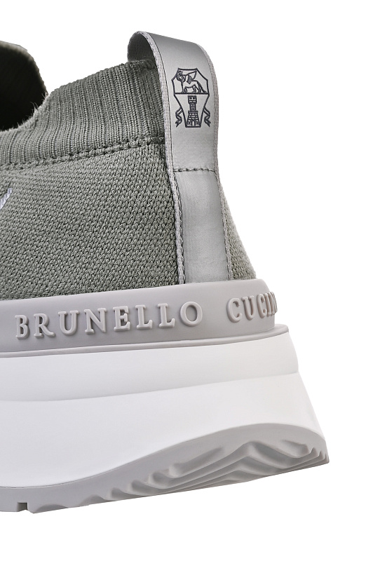 Кроссовки BRUNELLO  CUCINELLI Оливковый Мужской MZUAUFO340