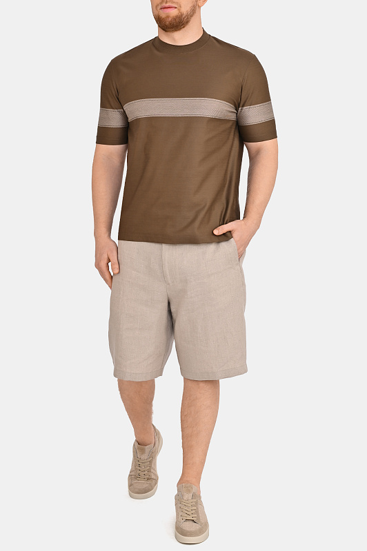 Футболка CANALI Коричневый Мужской T0943MJ02438