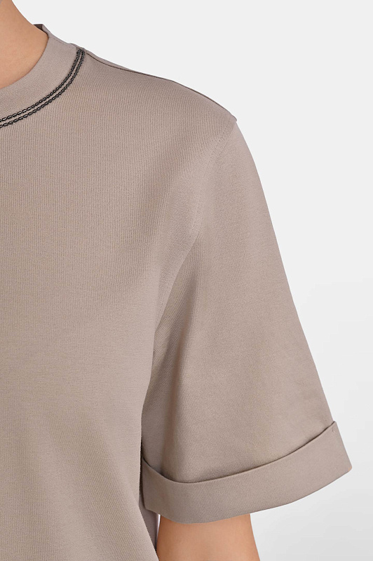 Футболка BRUNELLO  CUCINELLI Бежевый Женский M0T81BZ100
