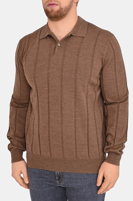 Поло с узором CANALI Коричневый Мужской MK02483 C1134