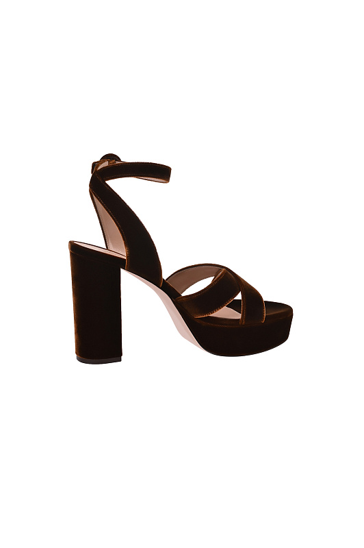 Босоножки GIANVITO ROSSI Темно-коричневый Женский G32621.70RIC.VELBROW