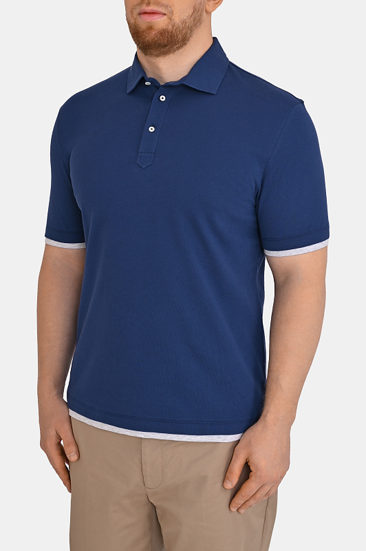 Поло BRUNELLO  CUCINELLI Синий Мужской ME8543966