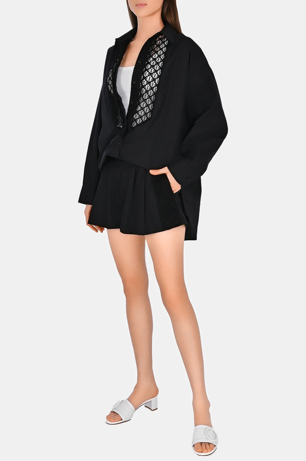 ermanno scervino クロップドパンツ　黒　44 ermanno scervino クロップドパンツ 黒 44