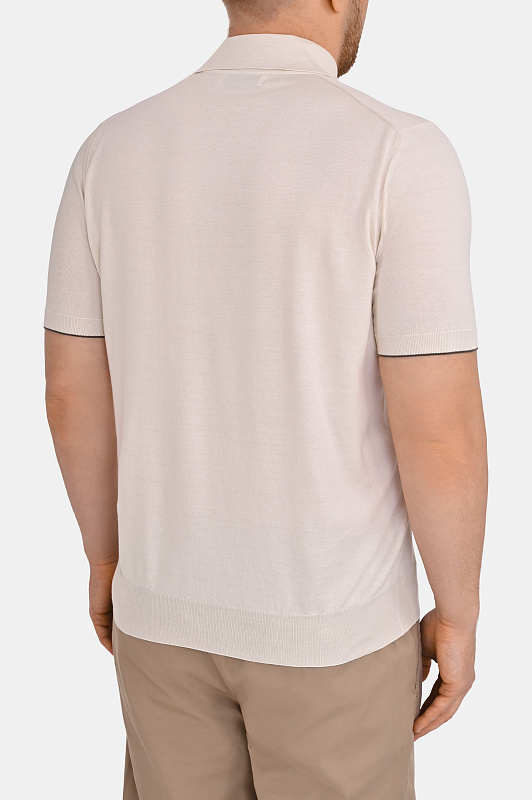 Поло BRUNELLO  CUCINELLI Молочный Мужской M29800125