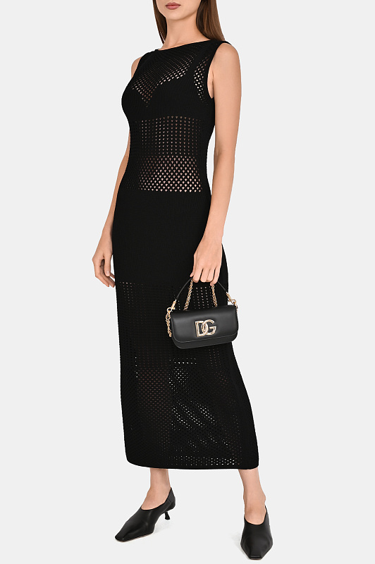 Кожаная сумка с цепочкой DOLCE & GABBANA Черный Женский BB7603AW576 Кожаная сумка с цепочкой DOLCE & GABBANA Черный Женский BB7603AW576