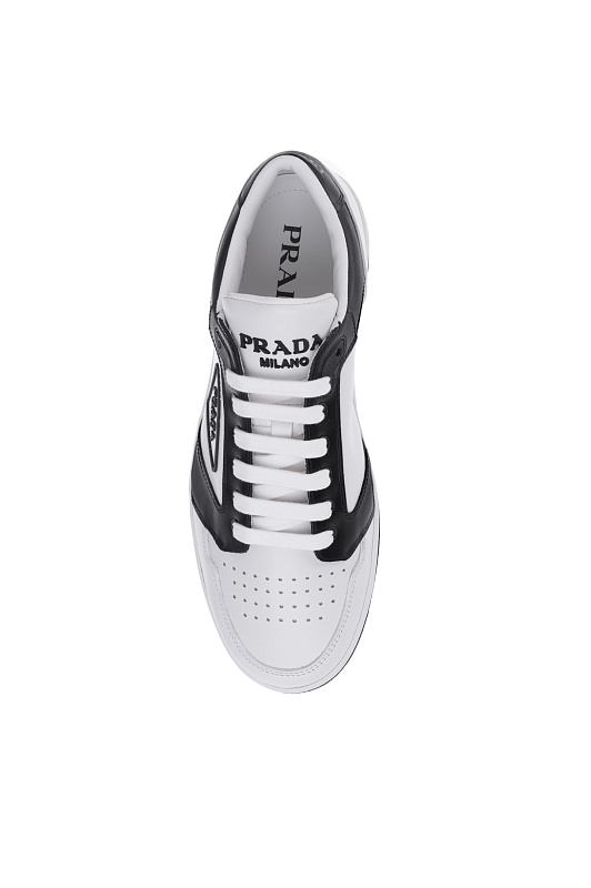 Кеды PRADA  Черно-белый Мужской 2EE363 3LJ7